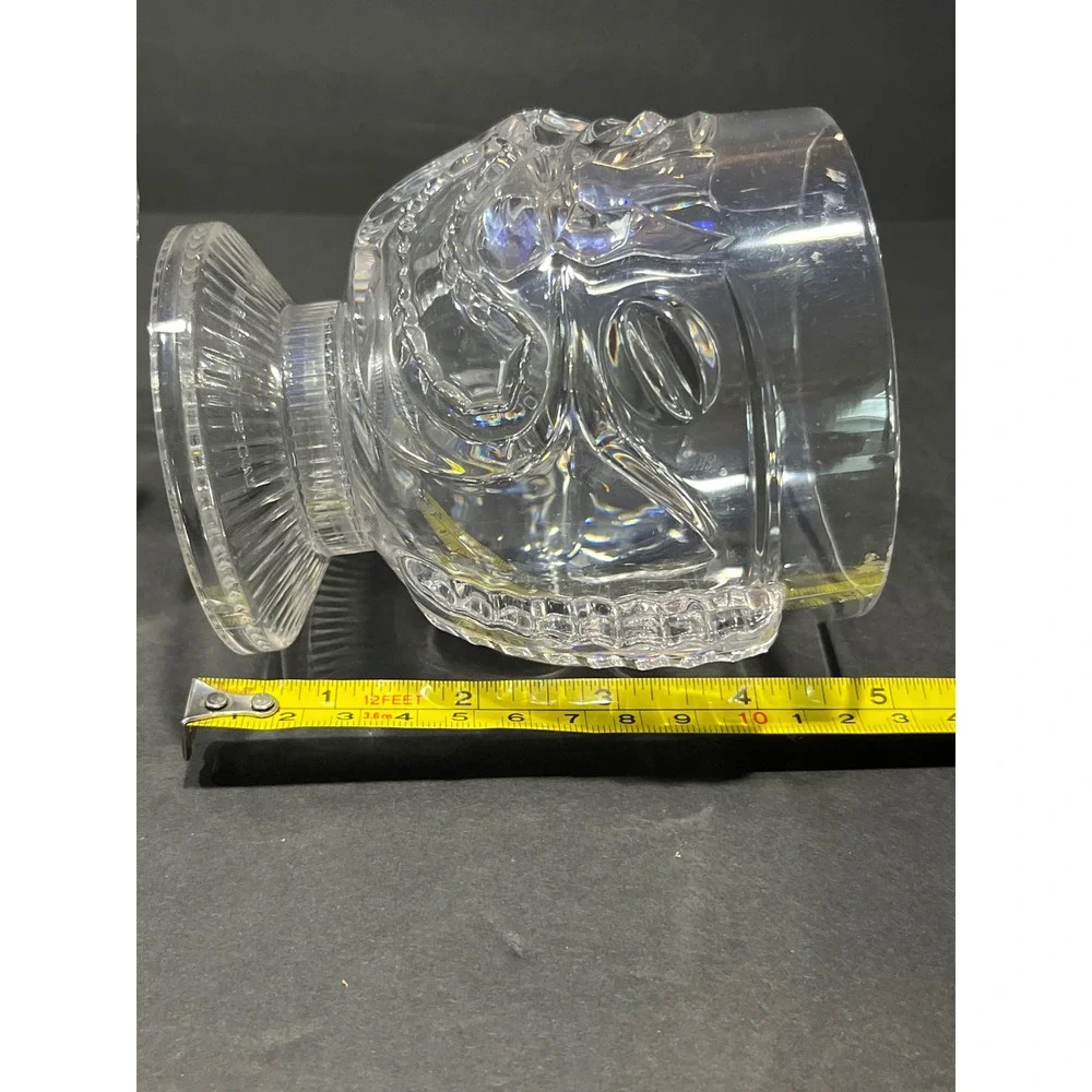 Set of 2 Clear Acrylic Tiki Mugs Footed Tropical Cocktail Glasses 4.5in